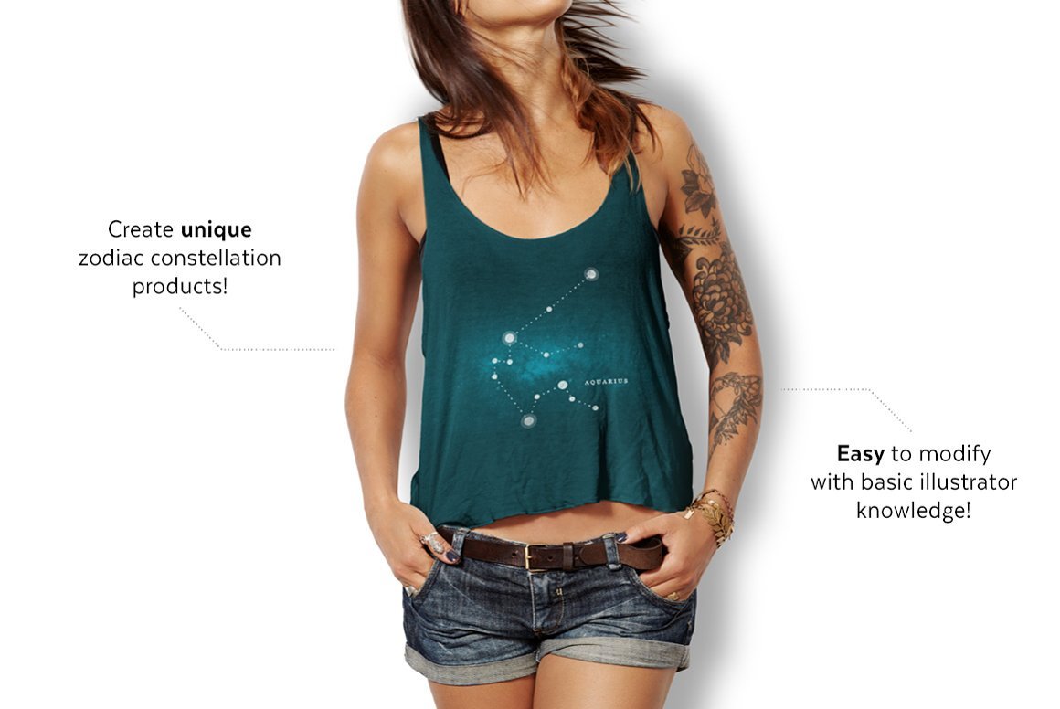 8 constellations tshirt design 544
