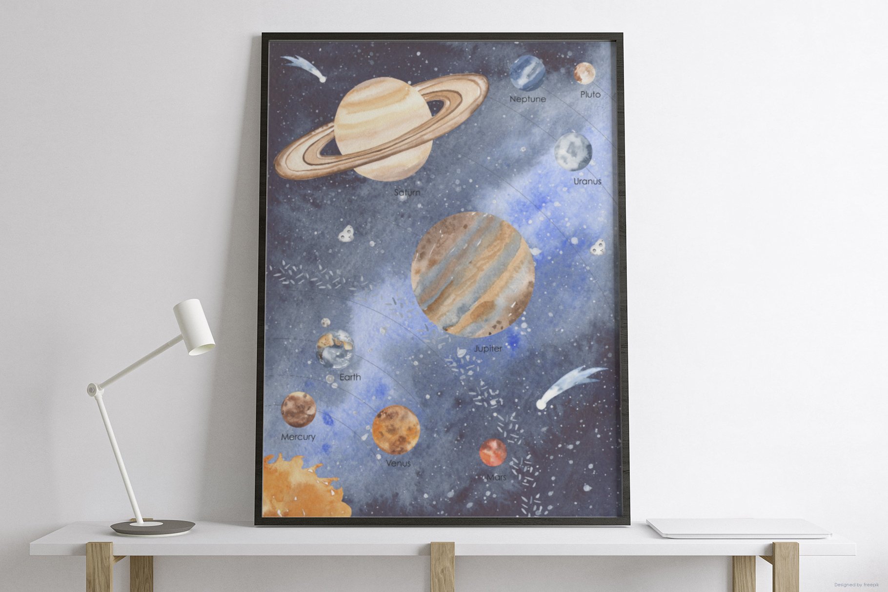 8 space adventure watercolor poster 896