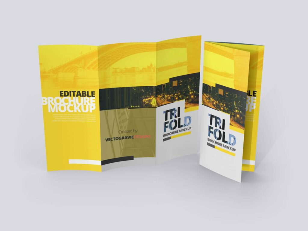 8.511 Tri-Fold Brochure Mockups – MasterBundles