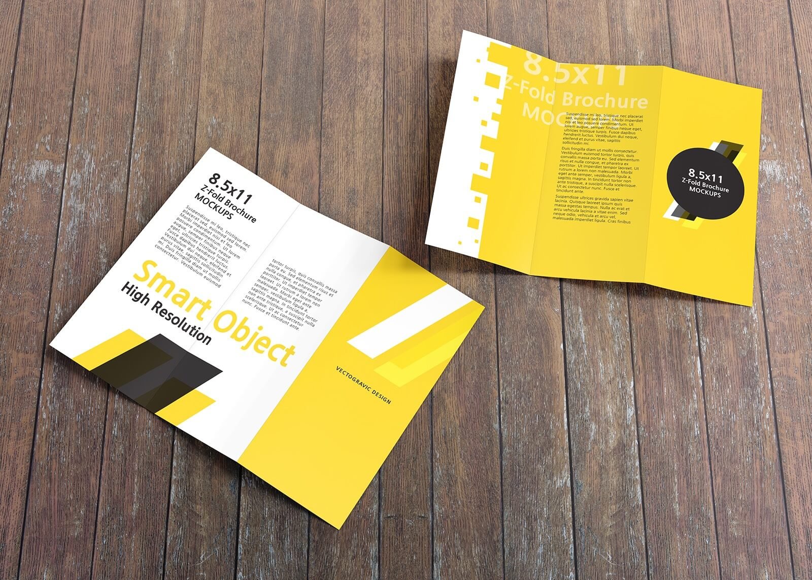 8.511 Z-Fold Brochure Mockups preview image.