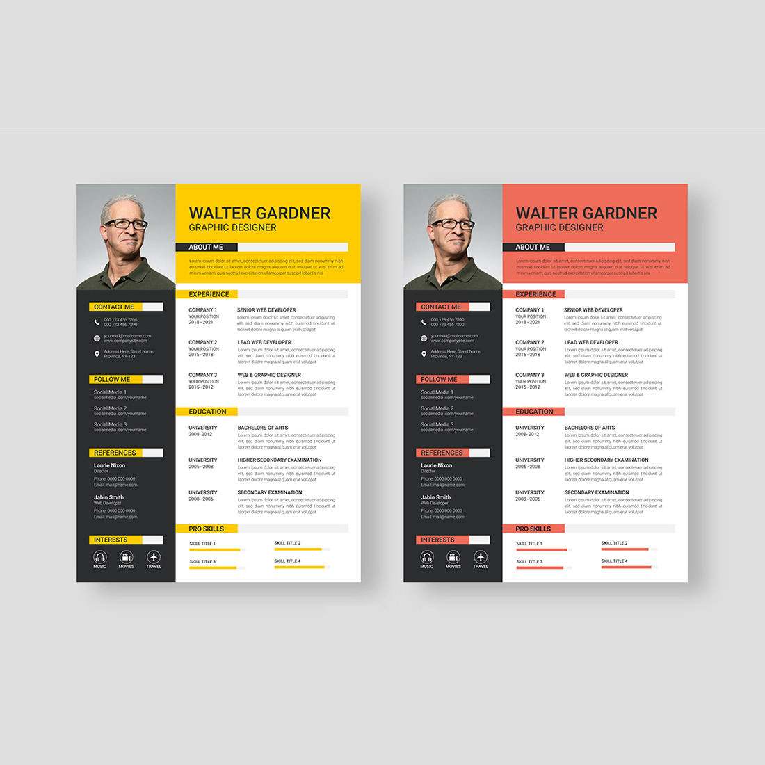 Personal Resume Template preview image.
