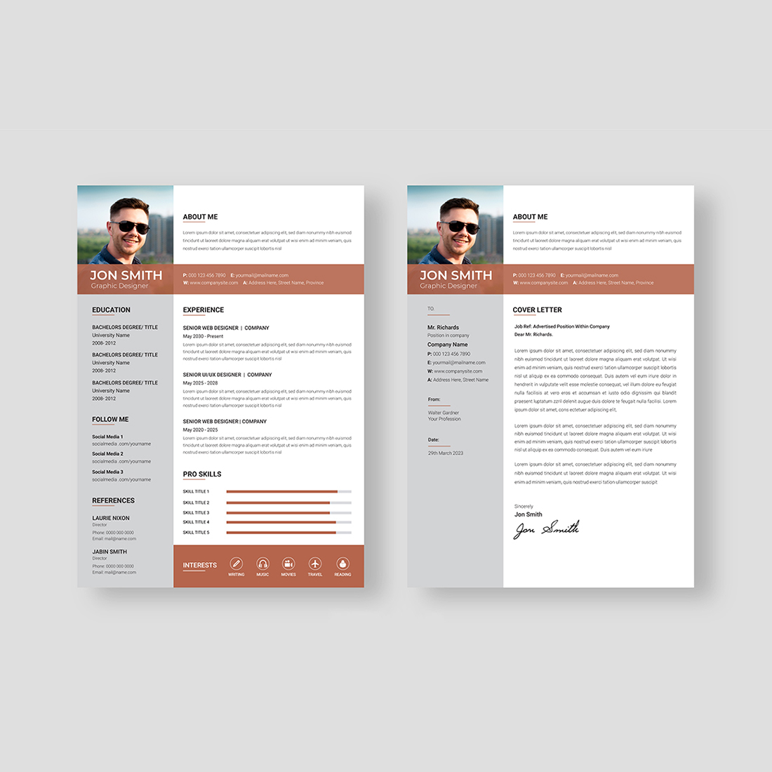 Professional Resume or CV Template cover image.