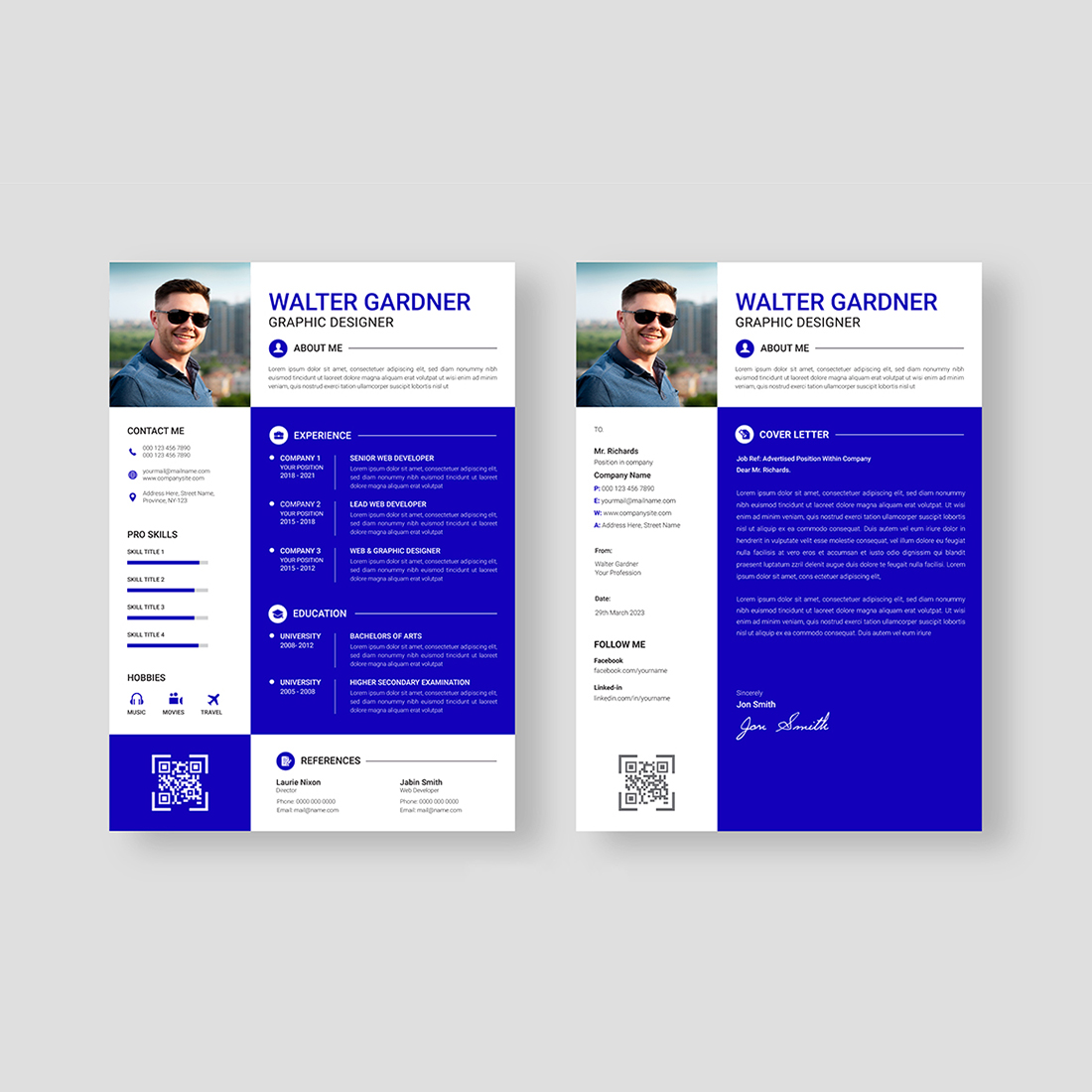 Resume Template with Cover Letter preview image.