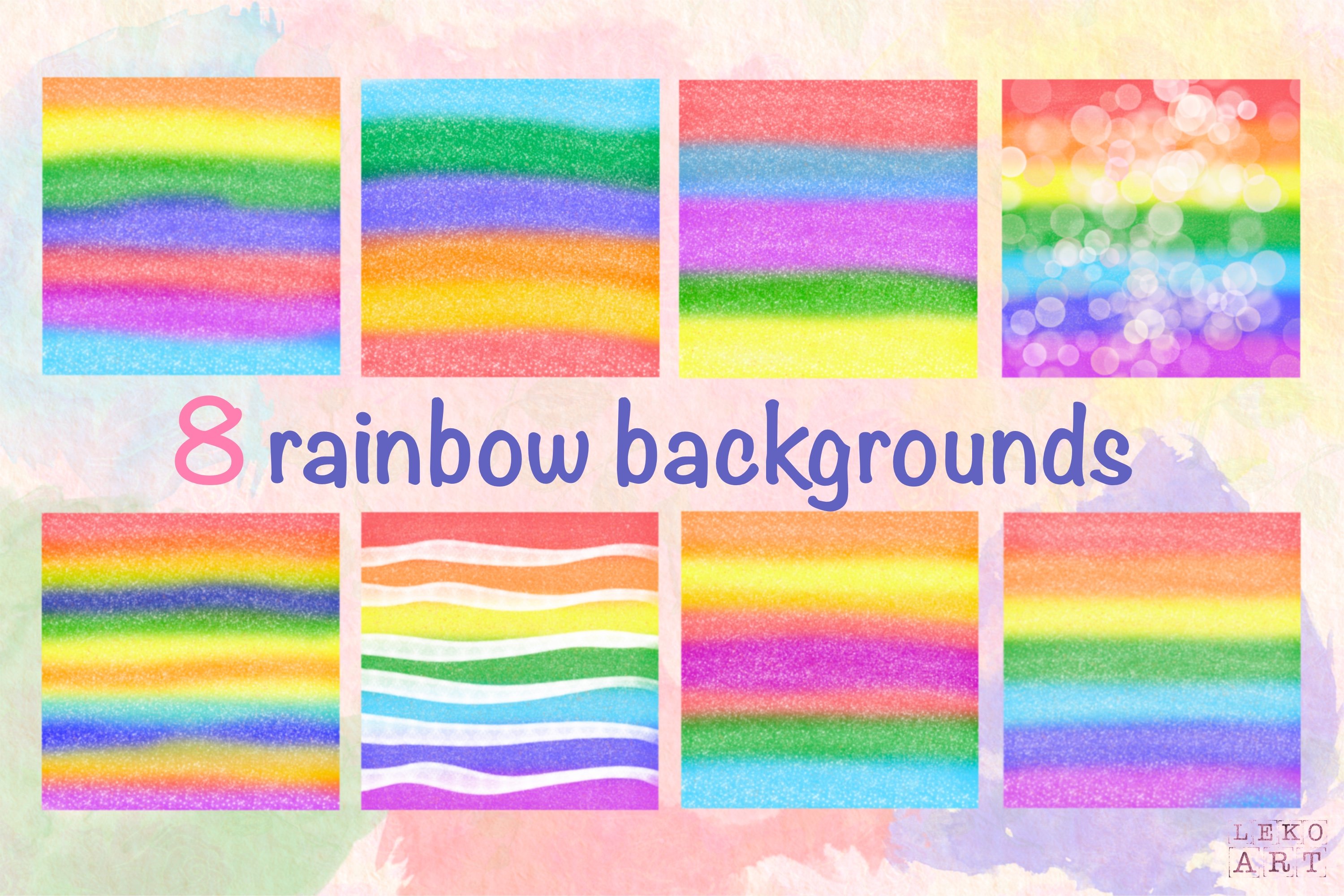 Rainbow Glitter Digital Paper preview image.