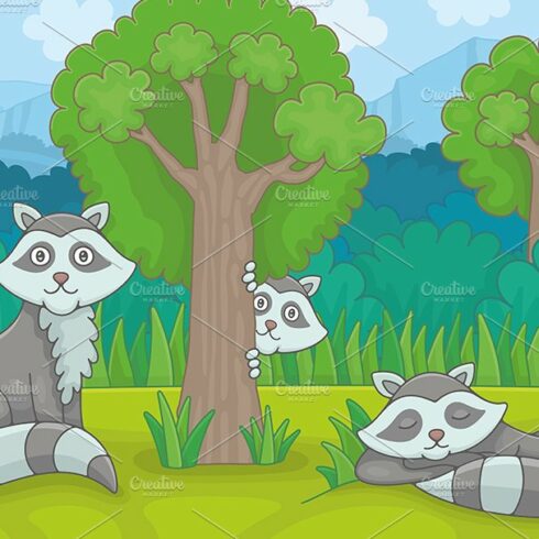 Three raccoons cover image.