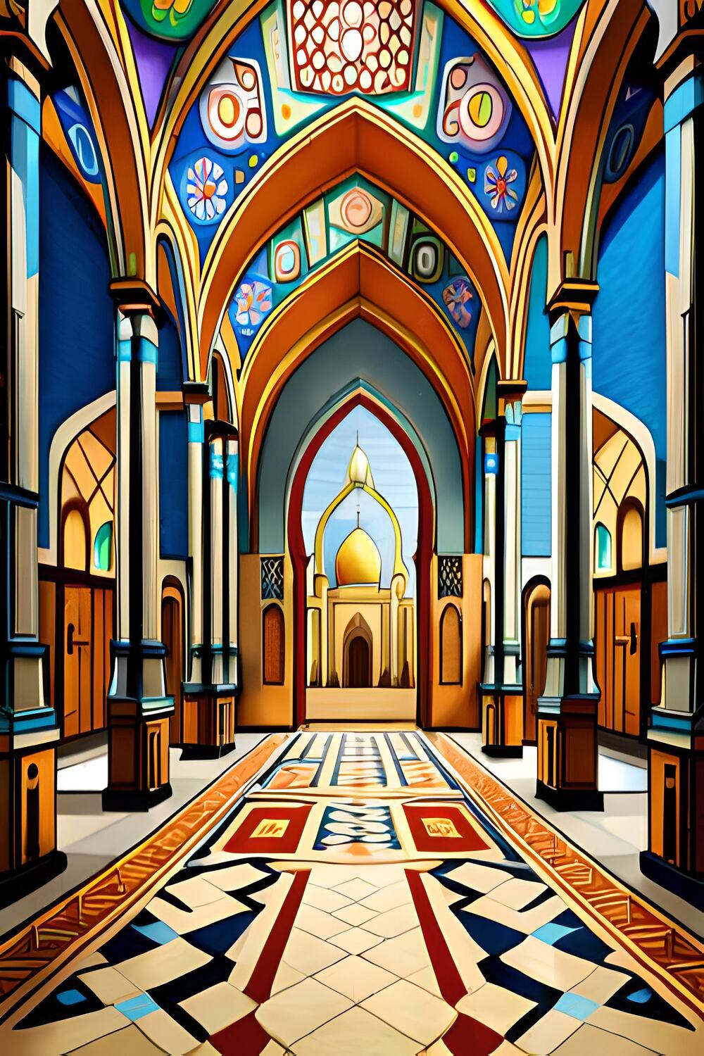 Amazing illustration of Mosque pinterest preview image.