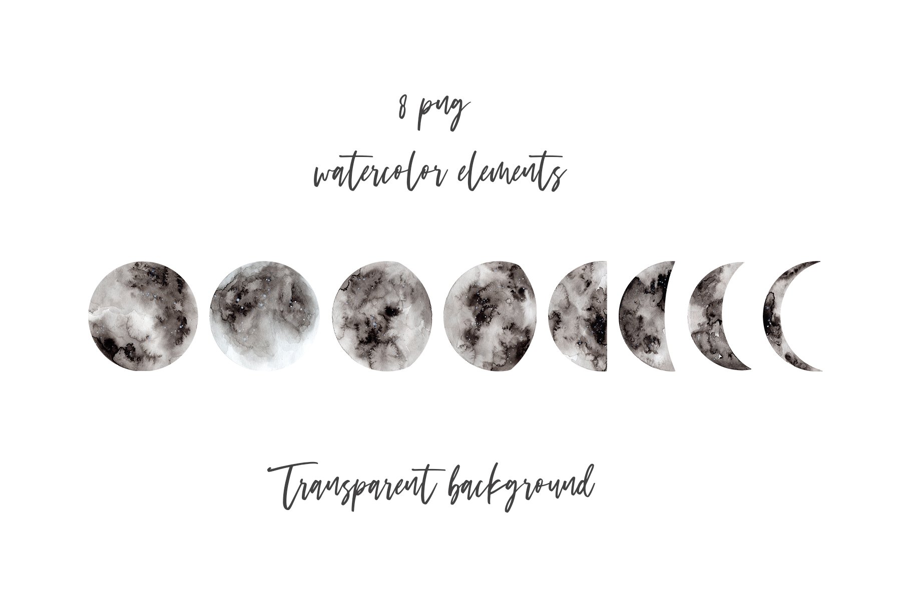 Watercolor Moon Phases preview image.