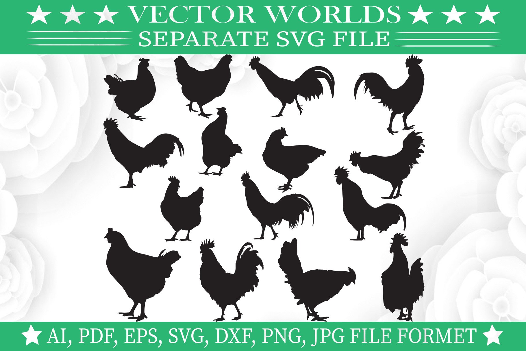 Roosters Hens Svg, Roosters, Hen Svg cover image.