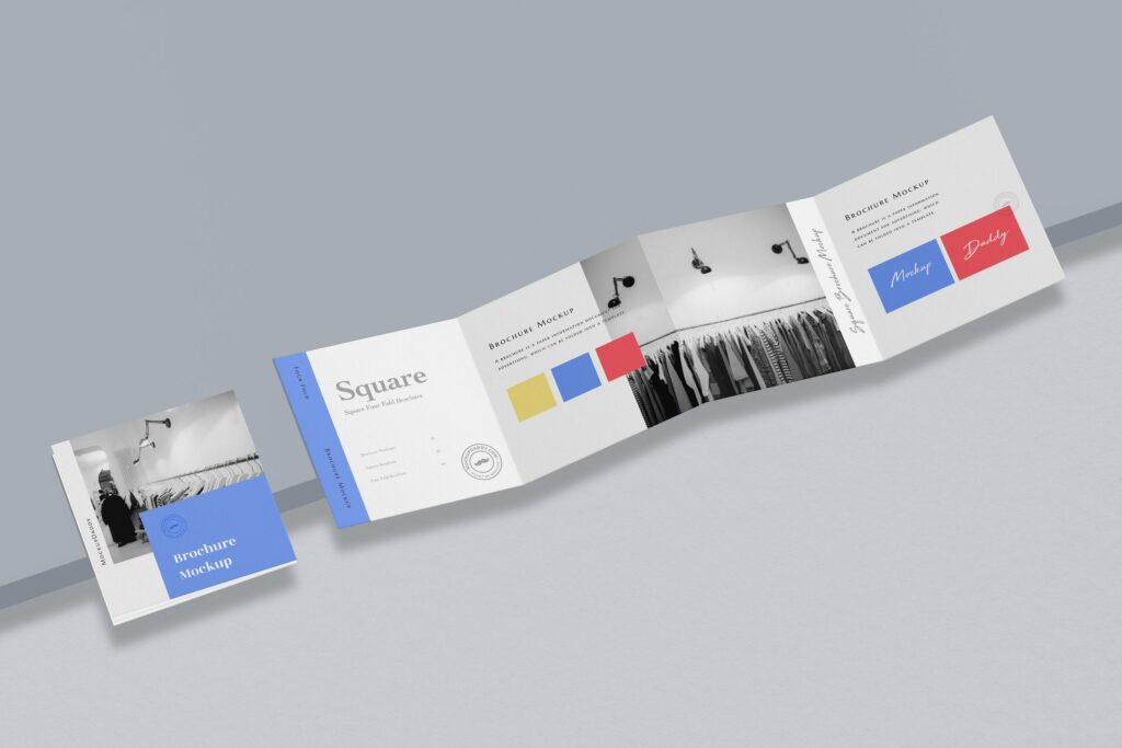 Square 4 Fold Brochure Mockup – MasterBundles