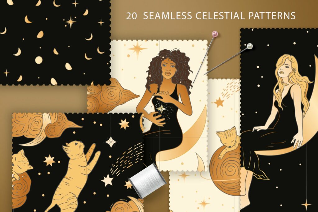 Celestial Magic. Cliparts & Patterns – MasterBundles