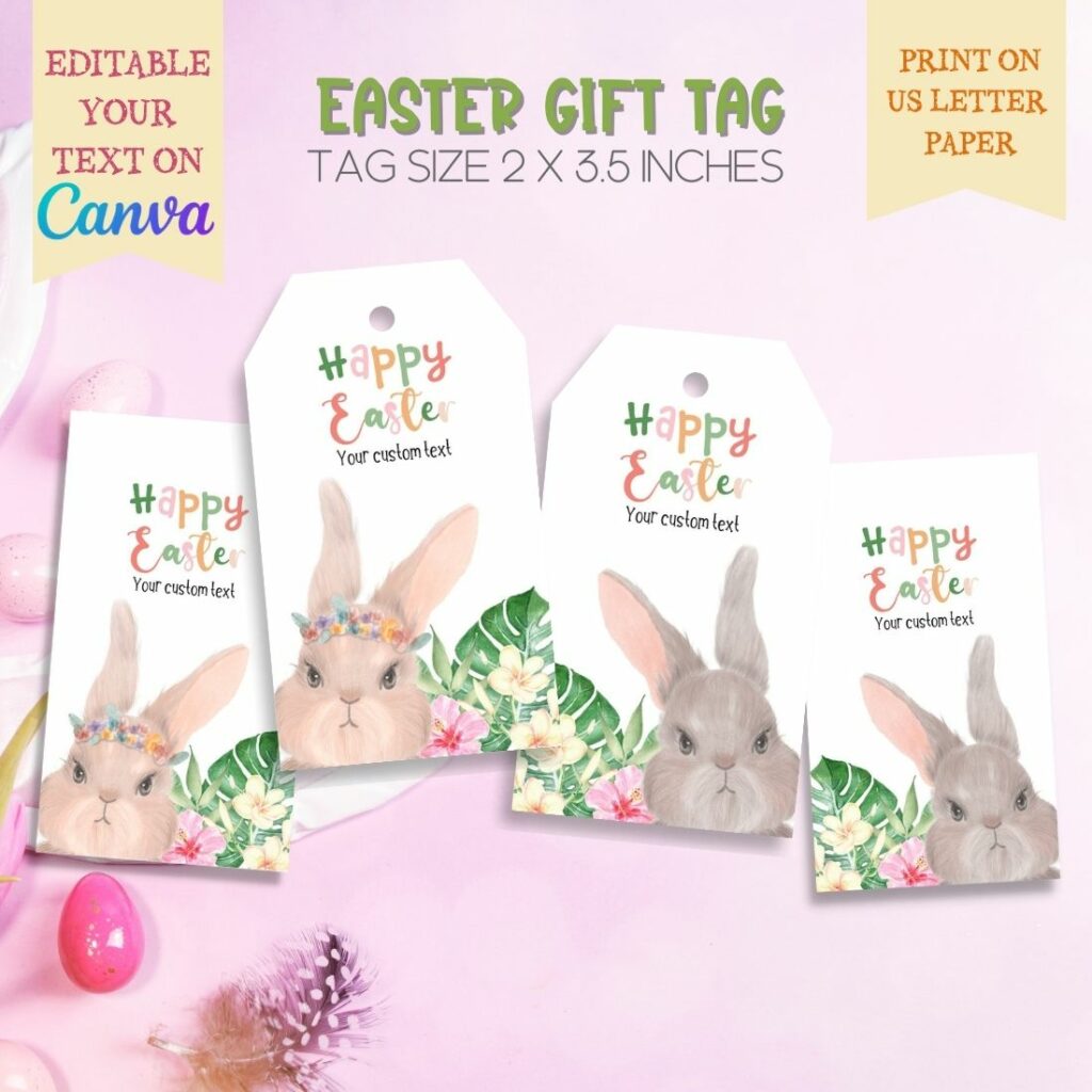 Editable gift tag, Easter Basket Gift Tag, Easter Treat Tag - MasterBundles