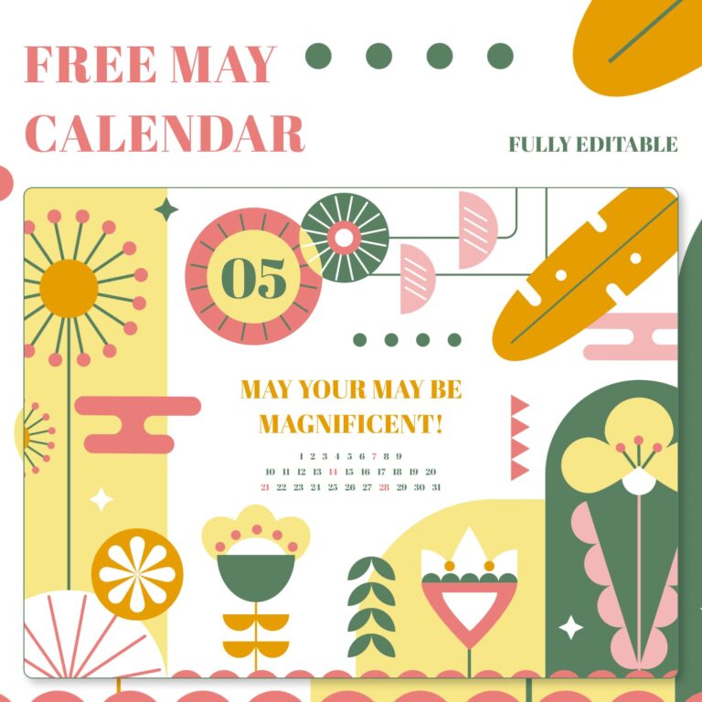 Free May Calendar Printable – MasterBundles