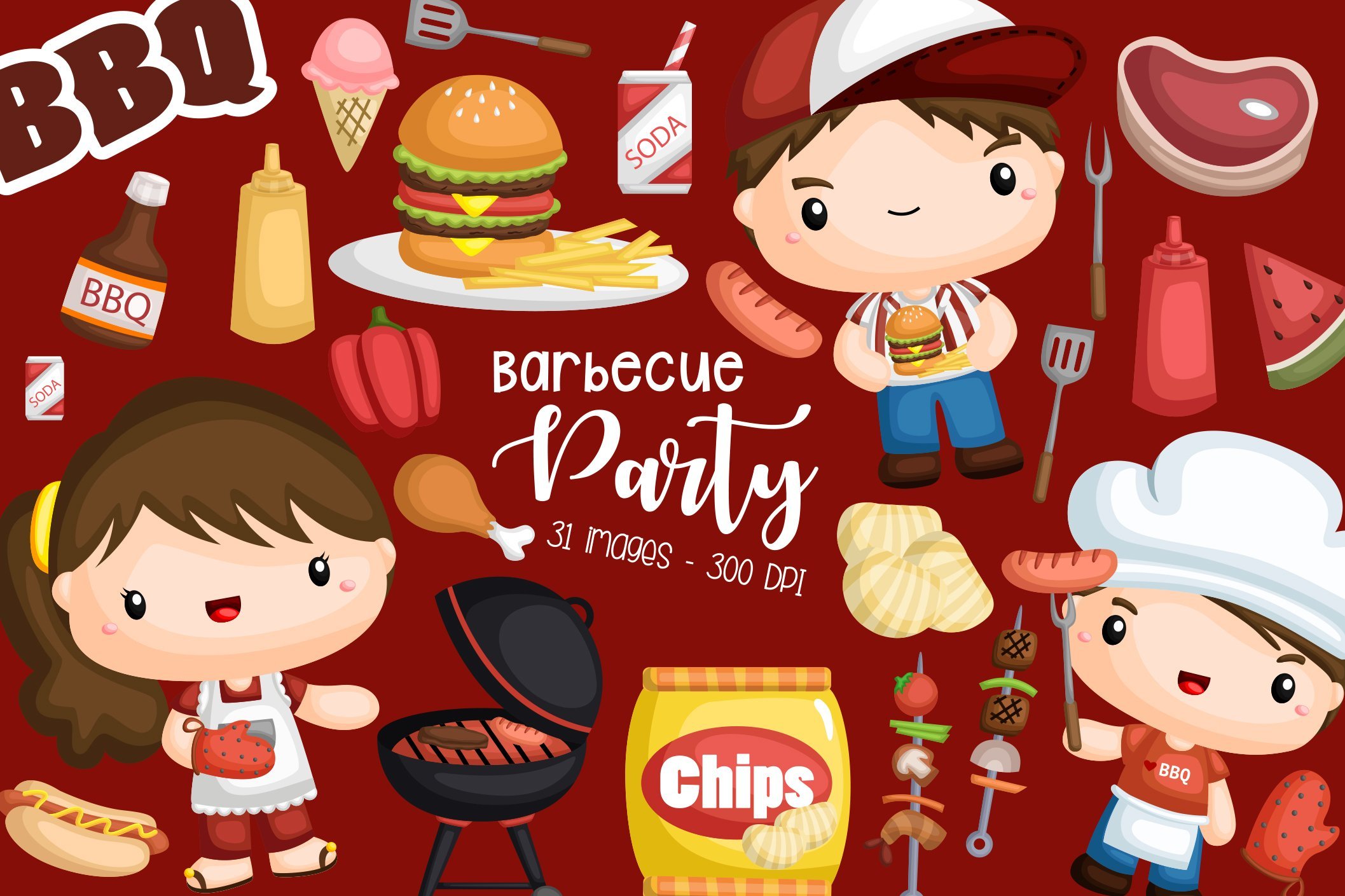 Cooking Barbeque Clipart - BBQ Food cover image.