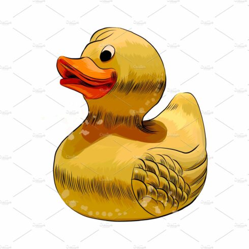 Duck toy. Inflatable rubber duck cover image.