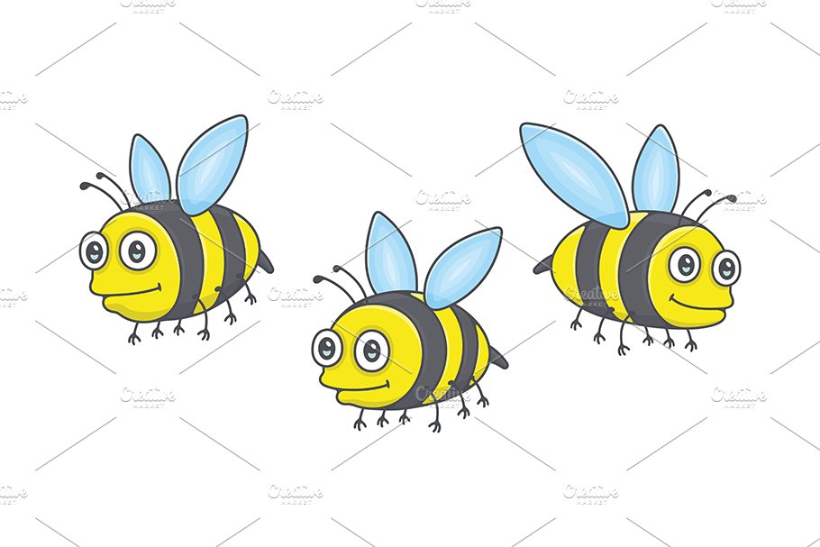 Set of Bees and Pattern preview image.