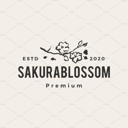 sakura blossom hipster vintage logo cover image.