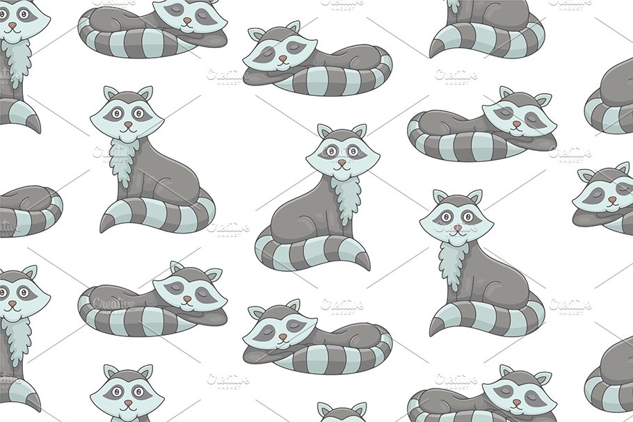 Set of Raccoons and Pattern cover image.