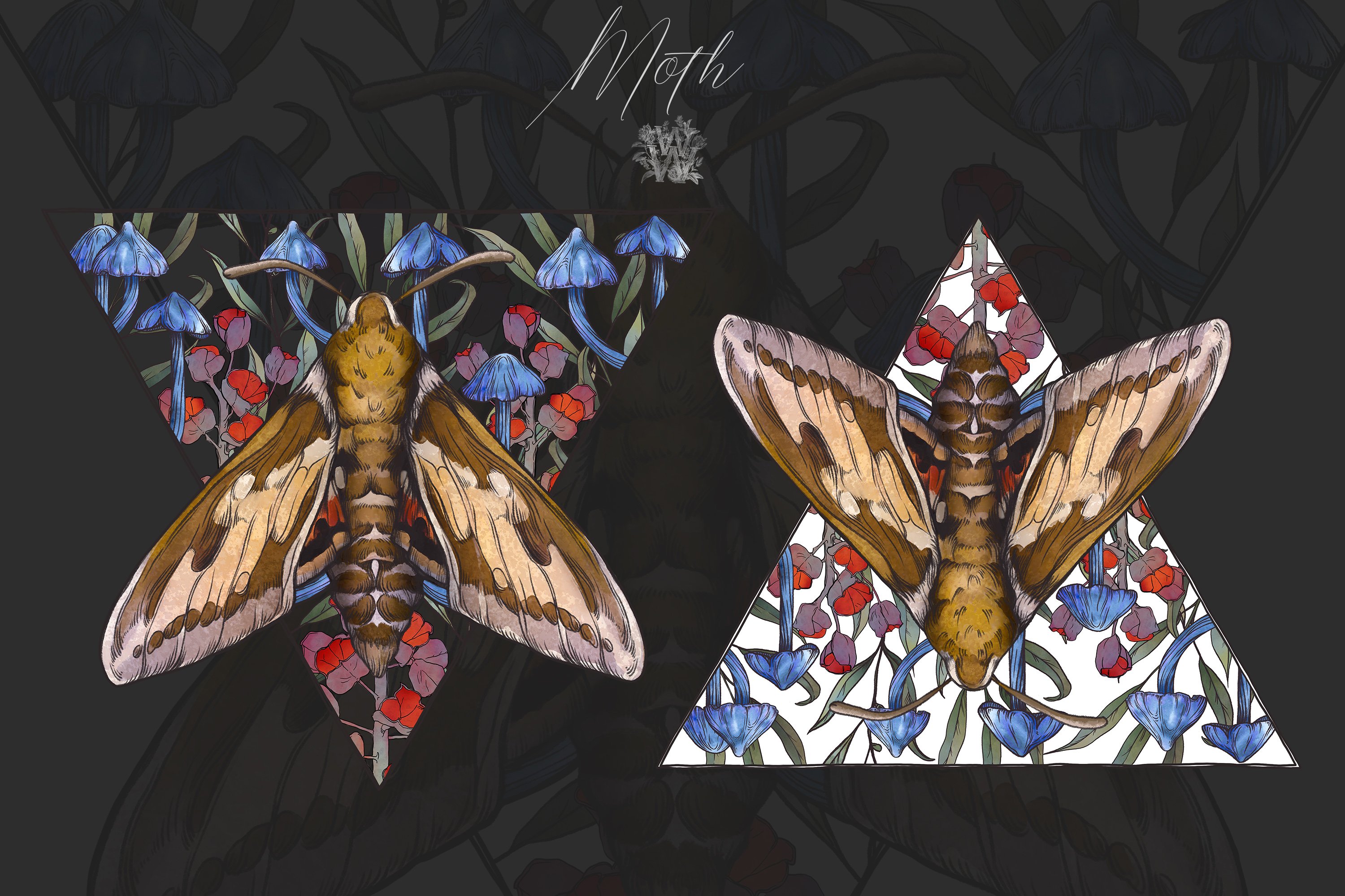 Moth sublimation design preview image.