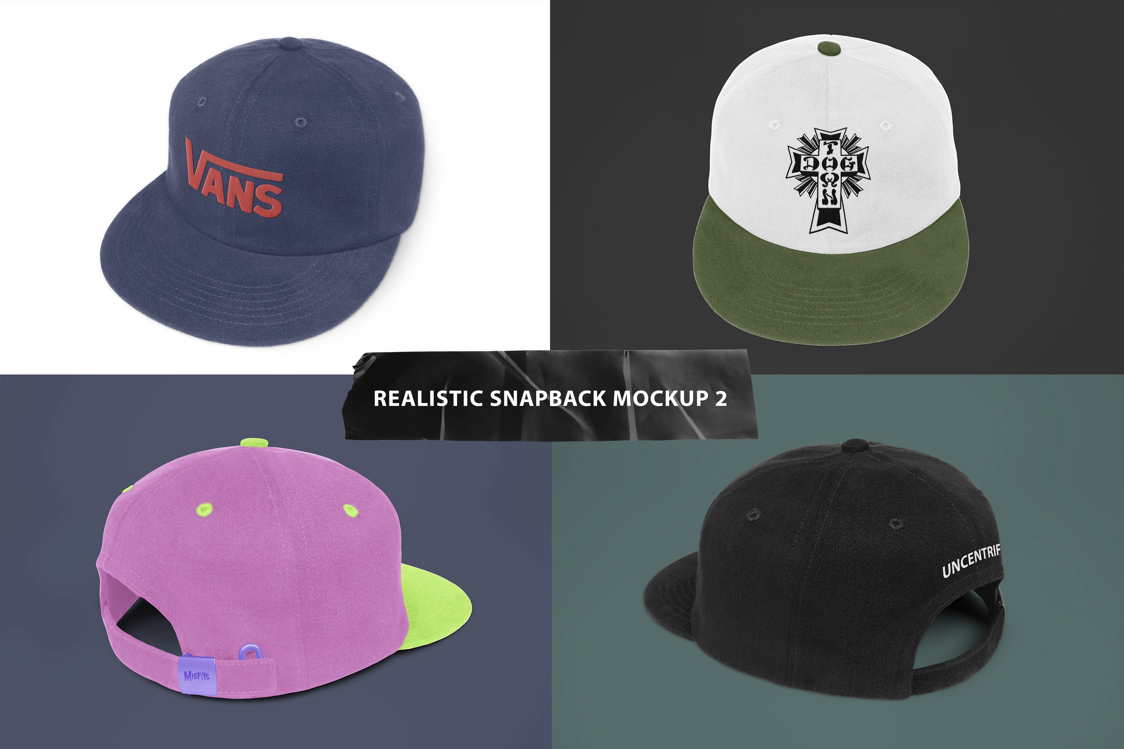 Realistic Snapback Hat Mockup 2 cover image.