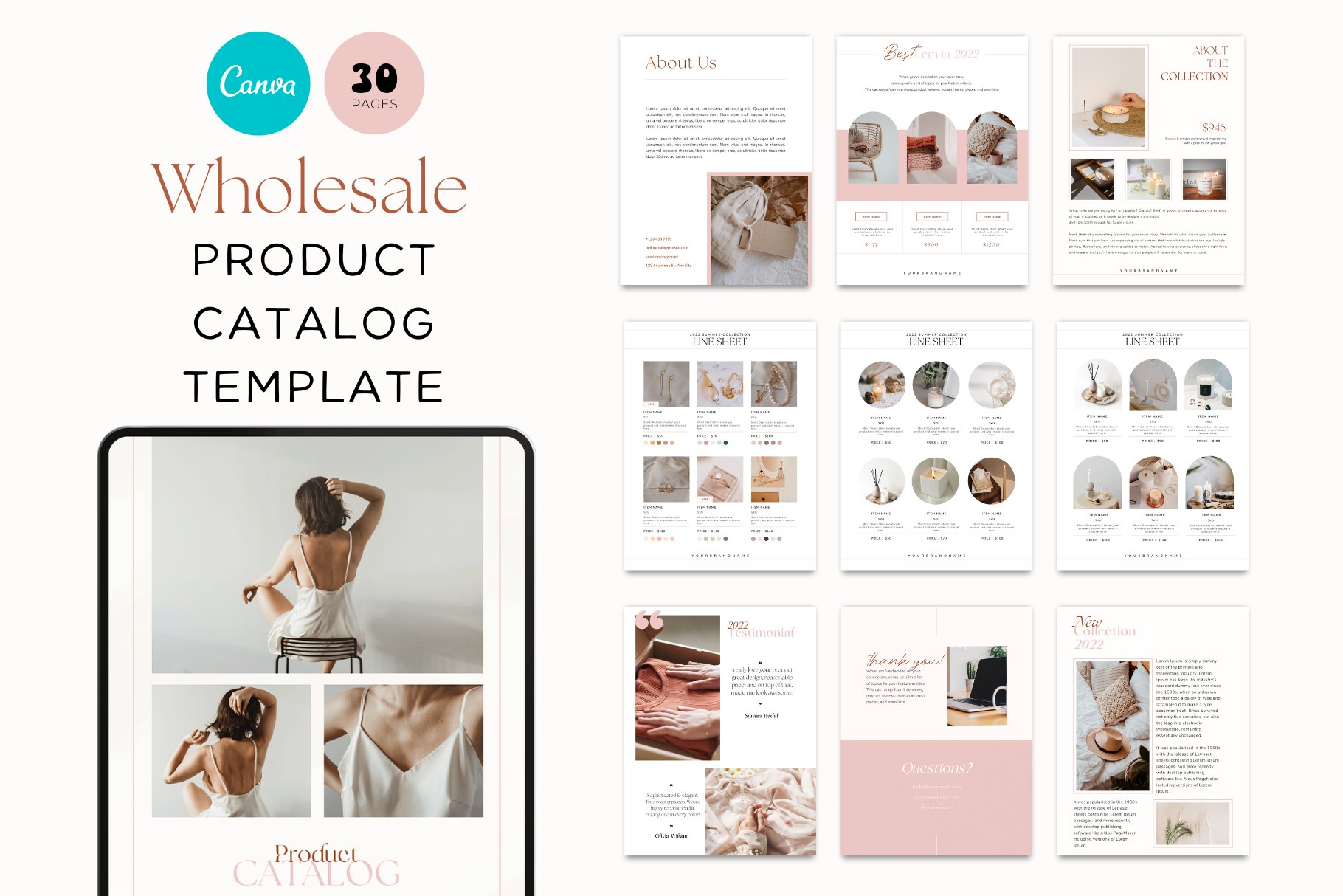 Wholesale Product Catalog for Canva cover image.