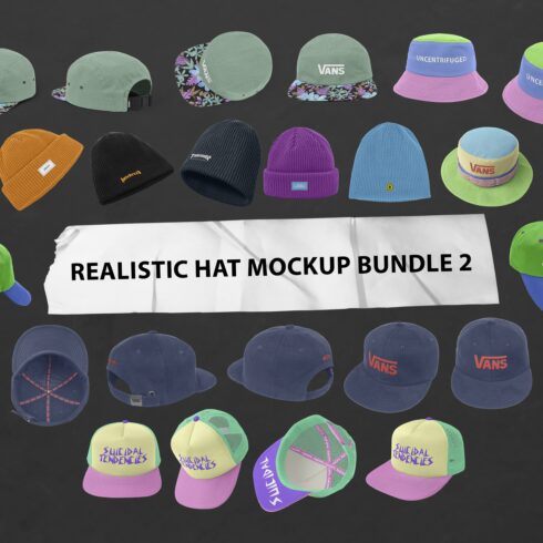 Realistic Hat Mockup Bundle 2 cover image.