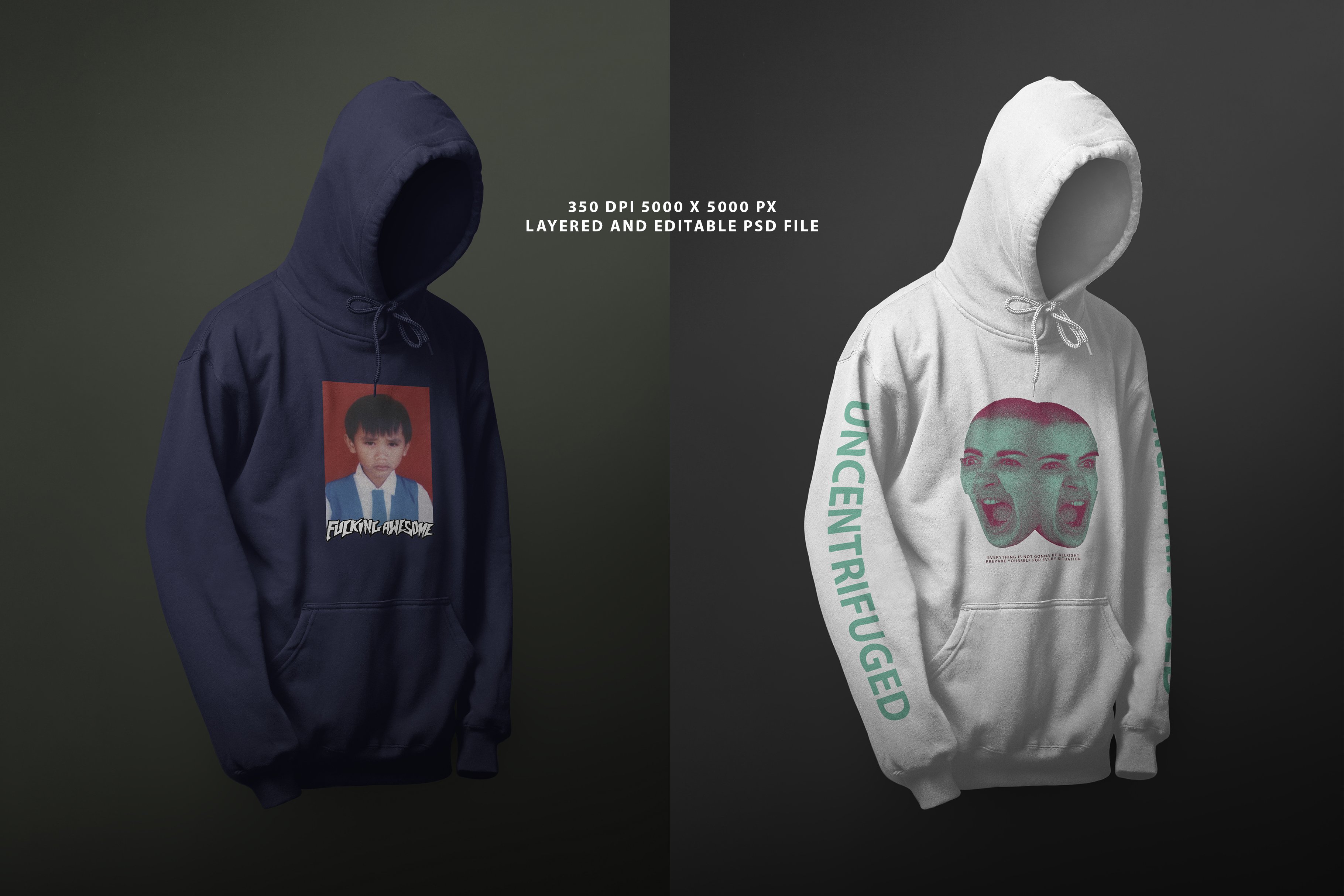 Realistic Floating Hoodie Mockup preview image.