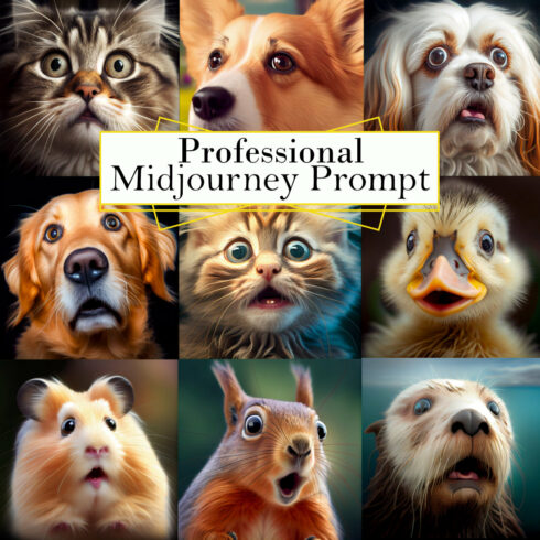 Animal Meme Faces Midjourney Prompt cover image.
