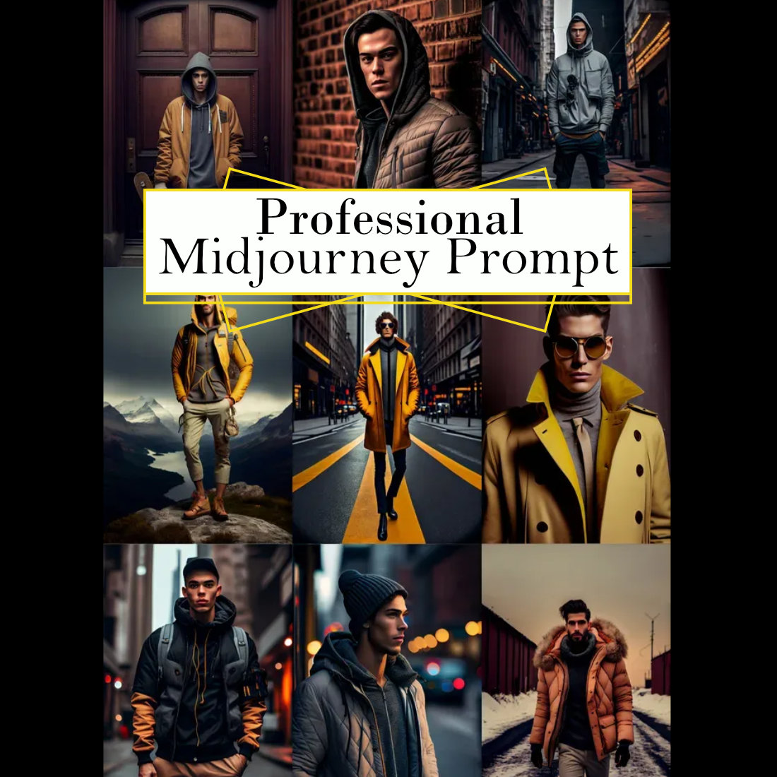 Male Model Photography Midjourney Prompt cover image.