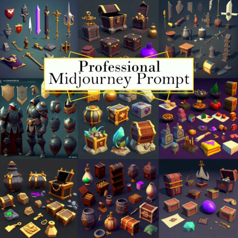 3D Video Game Assets Midjourney Prompt cover image.
