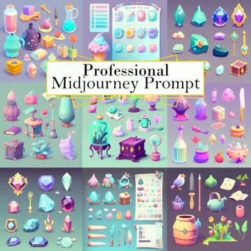 Cartoon Game Assets Midjourney Prompt cover image.