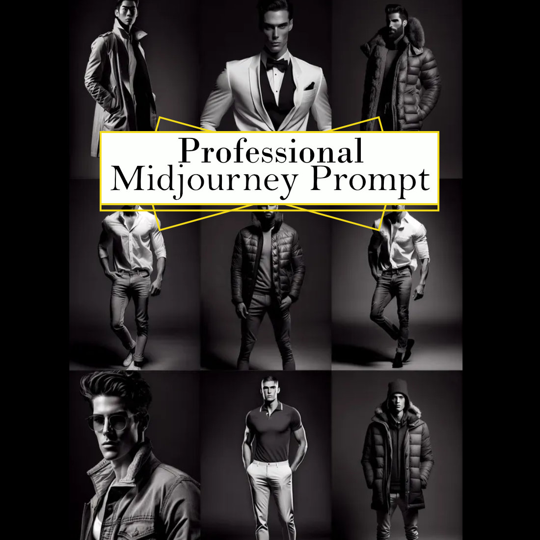 Male Fashion Photography Midjourney Prompt cover image.
