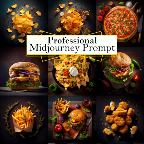 Realistic Fast Food Photographs Midjourney Prompt cover image.