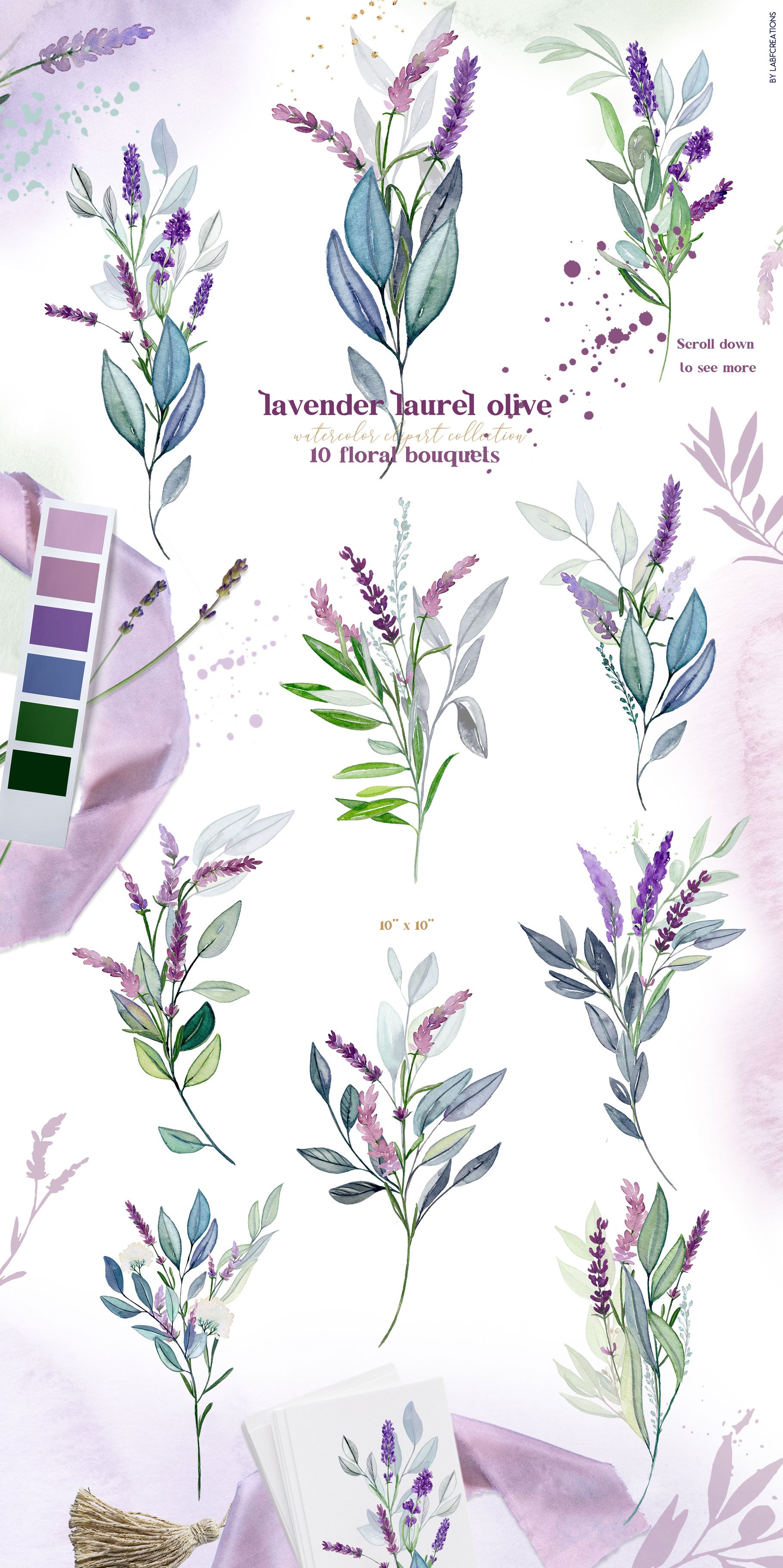 a lavender laurel olive presentation bouquets 532