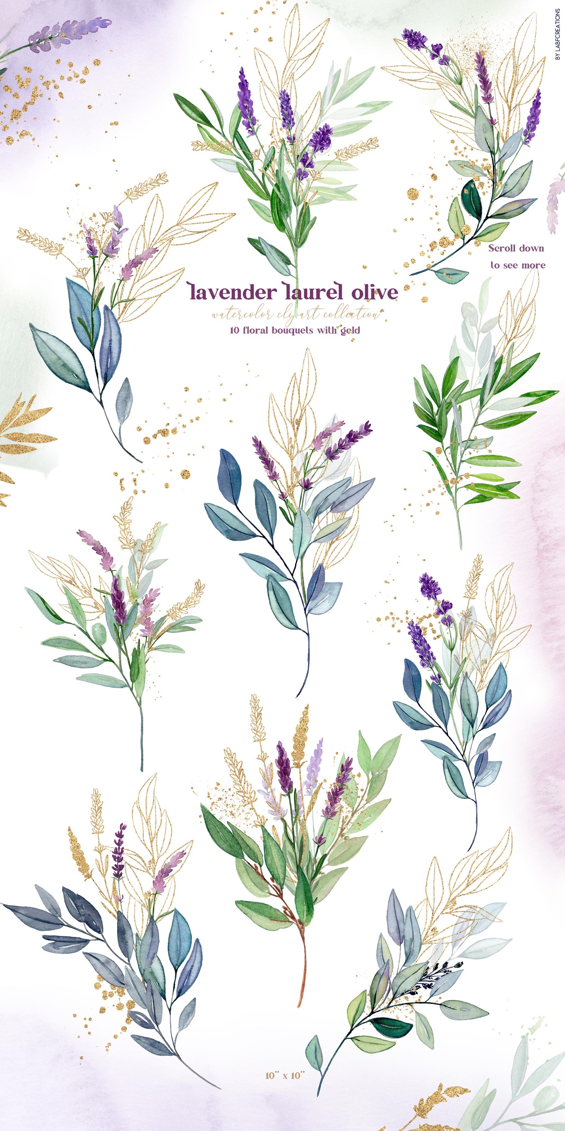 a lavender laurel olive presentation golden bouquets 683