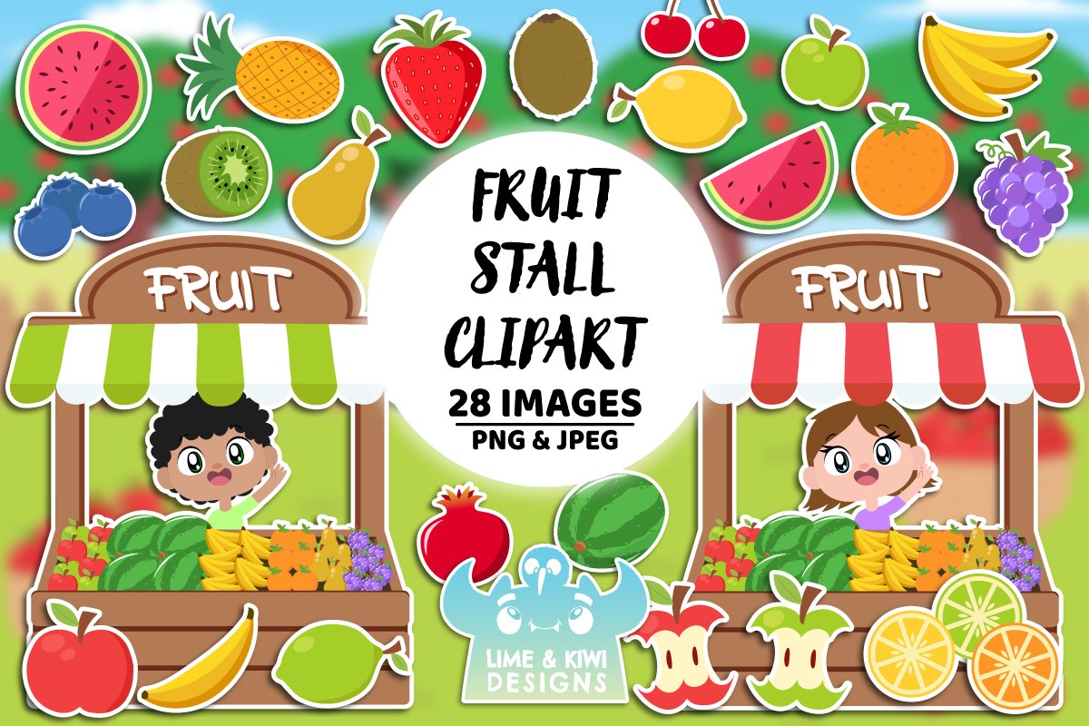 fruit market stall clipart