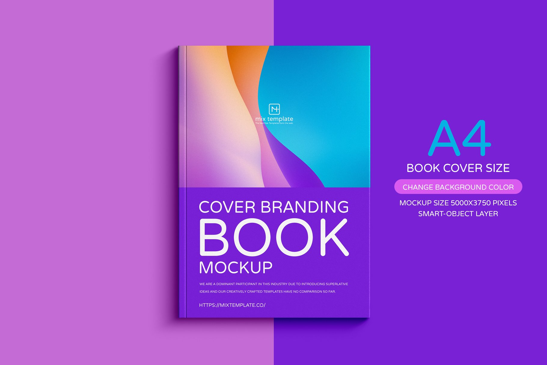 A4 Cover Branding Book Mockup preview image.