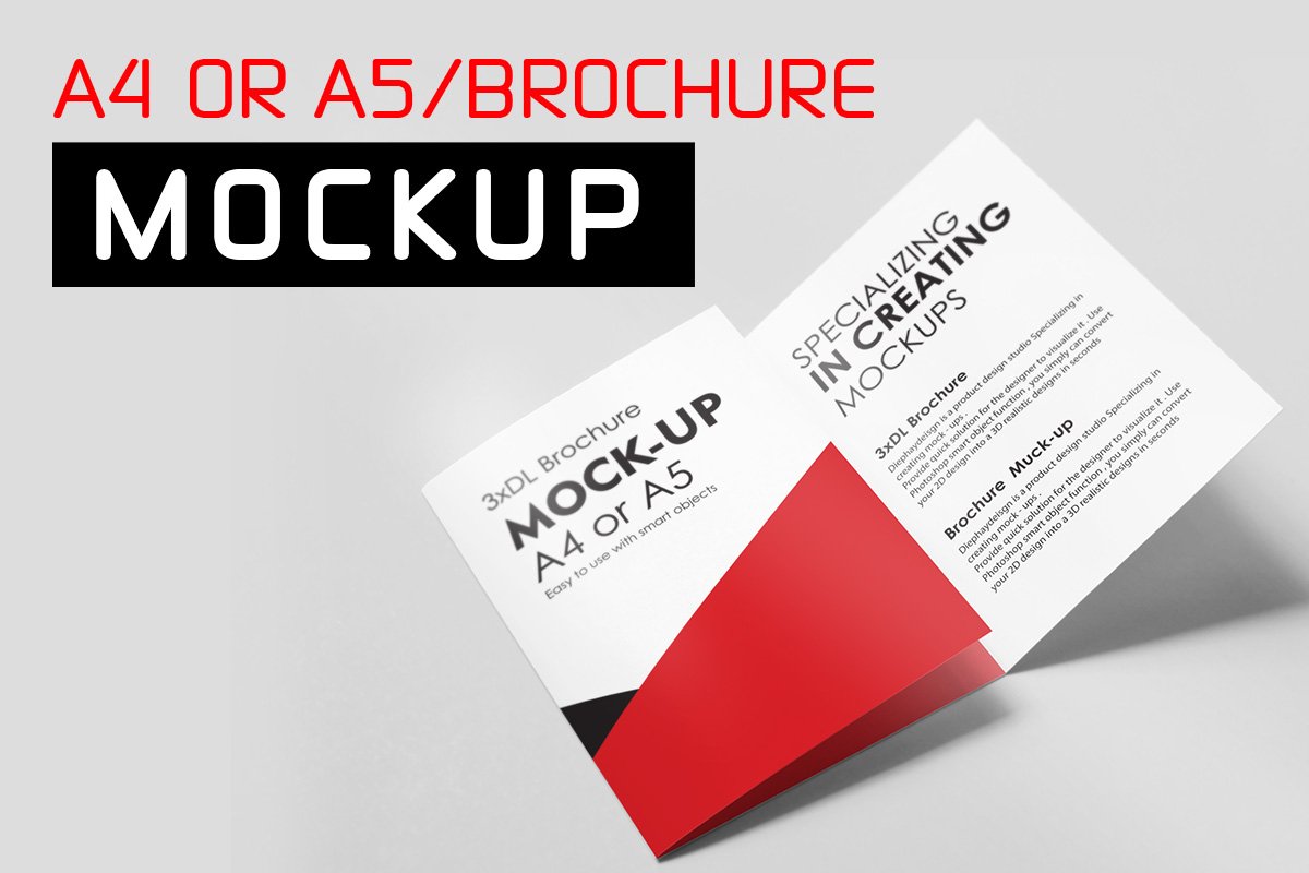 A4 or A5 Trifold Mockups cover image.