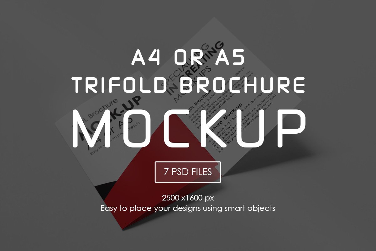 A4 or A5 Trifold Mockups cover image.