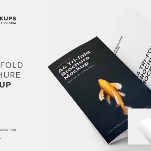 A4 Trifold Brochure Mockup cover image.