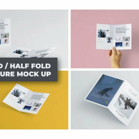 A5 Bifold/Half-Fold Brochure Mockup cover image.