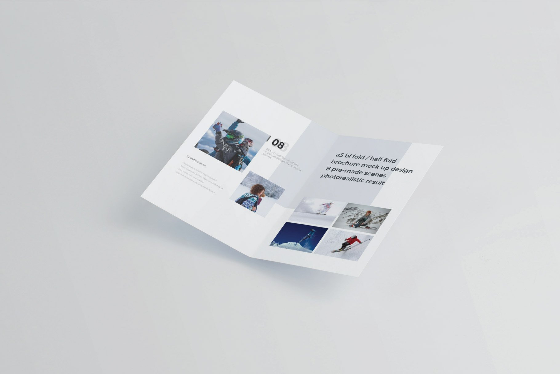 A5 Bifold/Half-Fold Brochure Mockup preview image.