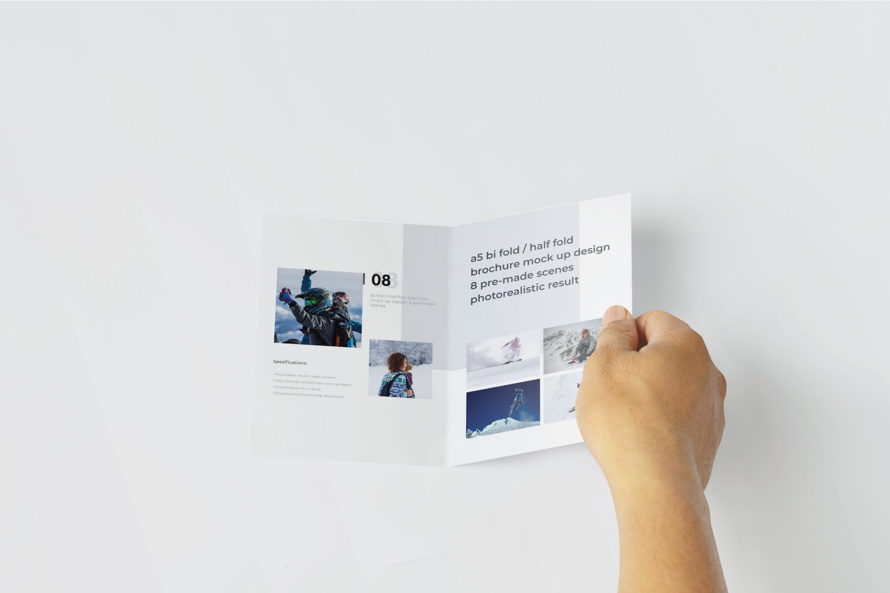 a5 bifold half fold brochure mockup 5 533