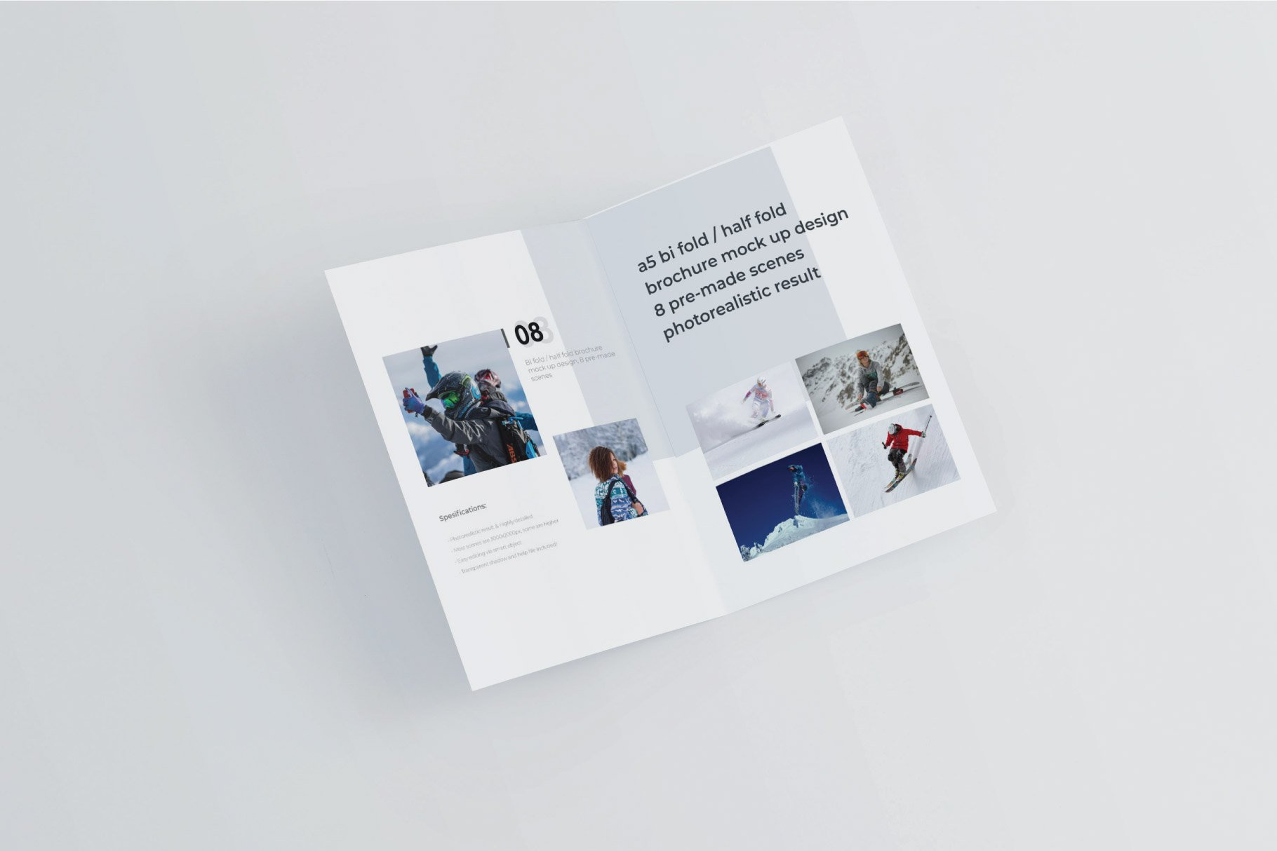 a5 bifold half fold brochure mockup 6 233