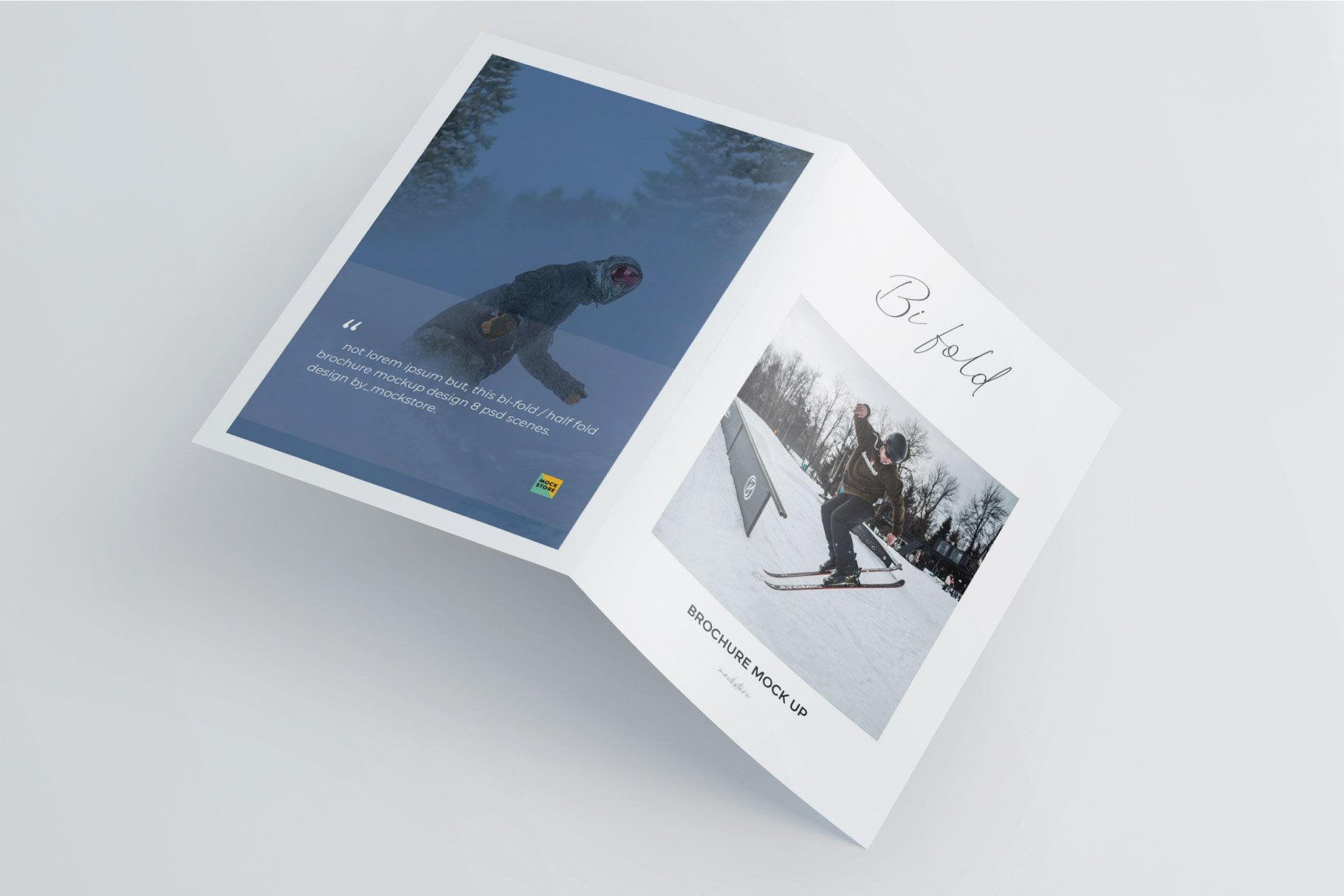 a5 bifold half fold brochure mockup 7 96