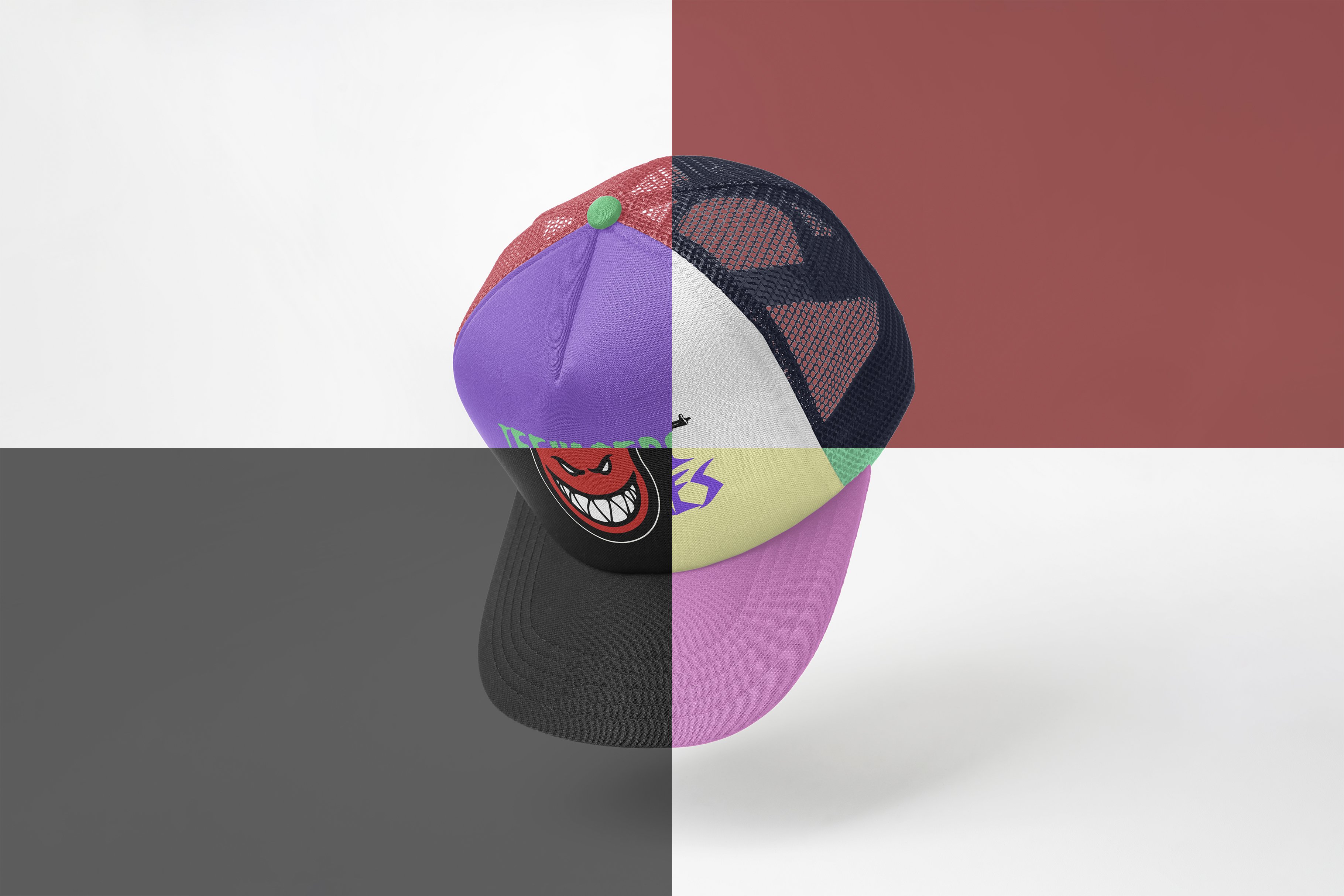 Realistic Trucker Hat Mockup preview image.