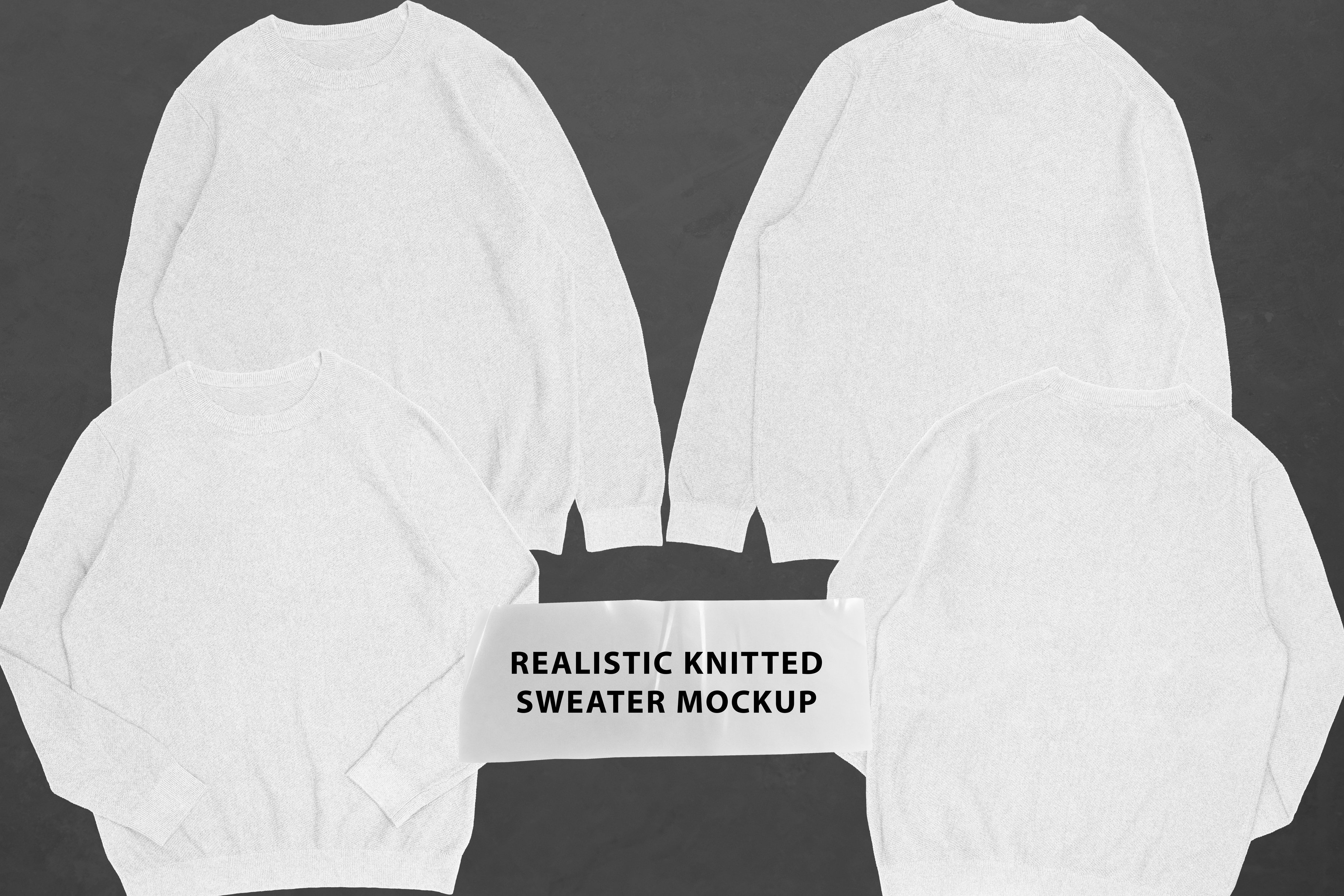 Realistic Knitted Sweater Mockup preview image.