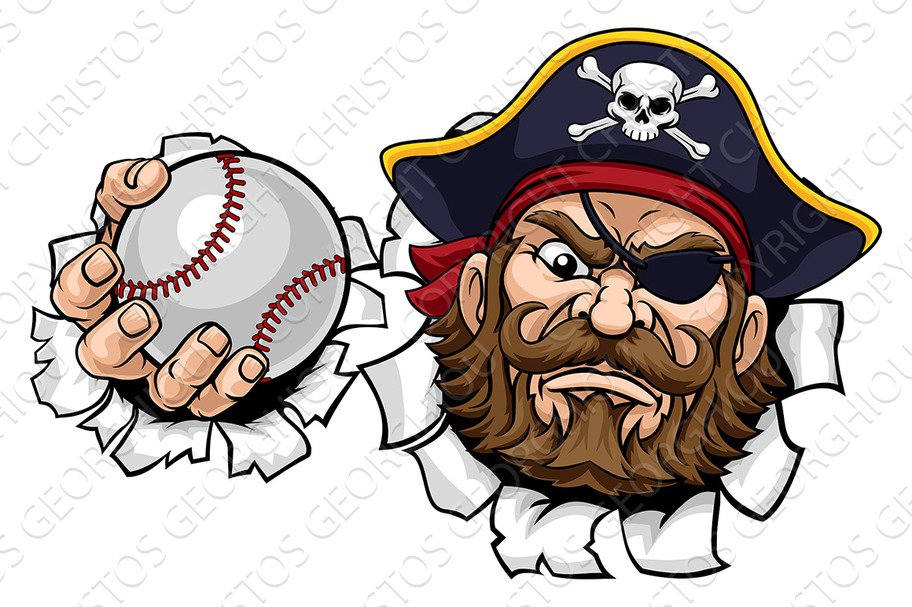 Pirate Baseball Ball Sports Mascot cover image.