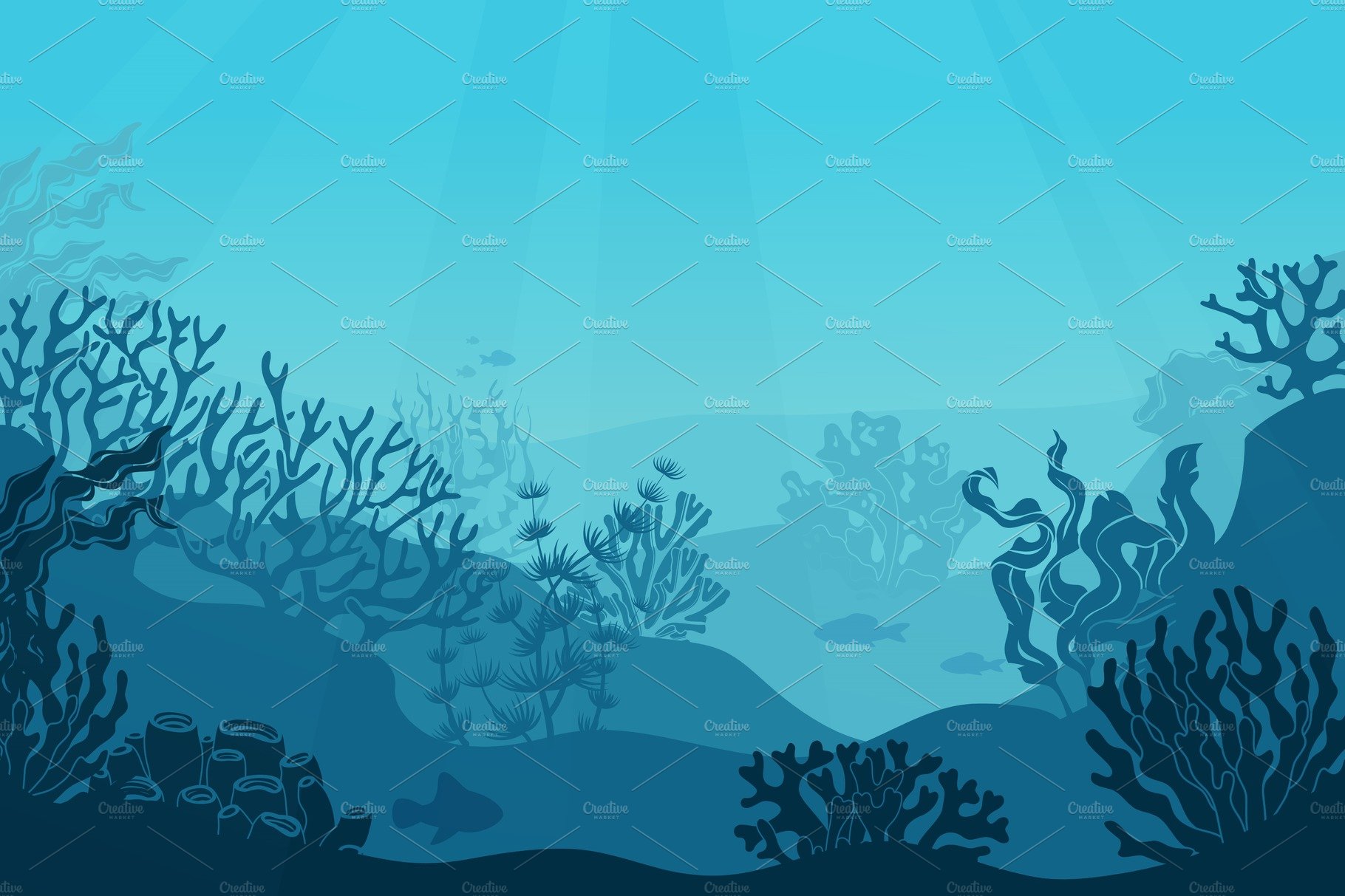 Underwater seascape. Seafloor cover image.