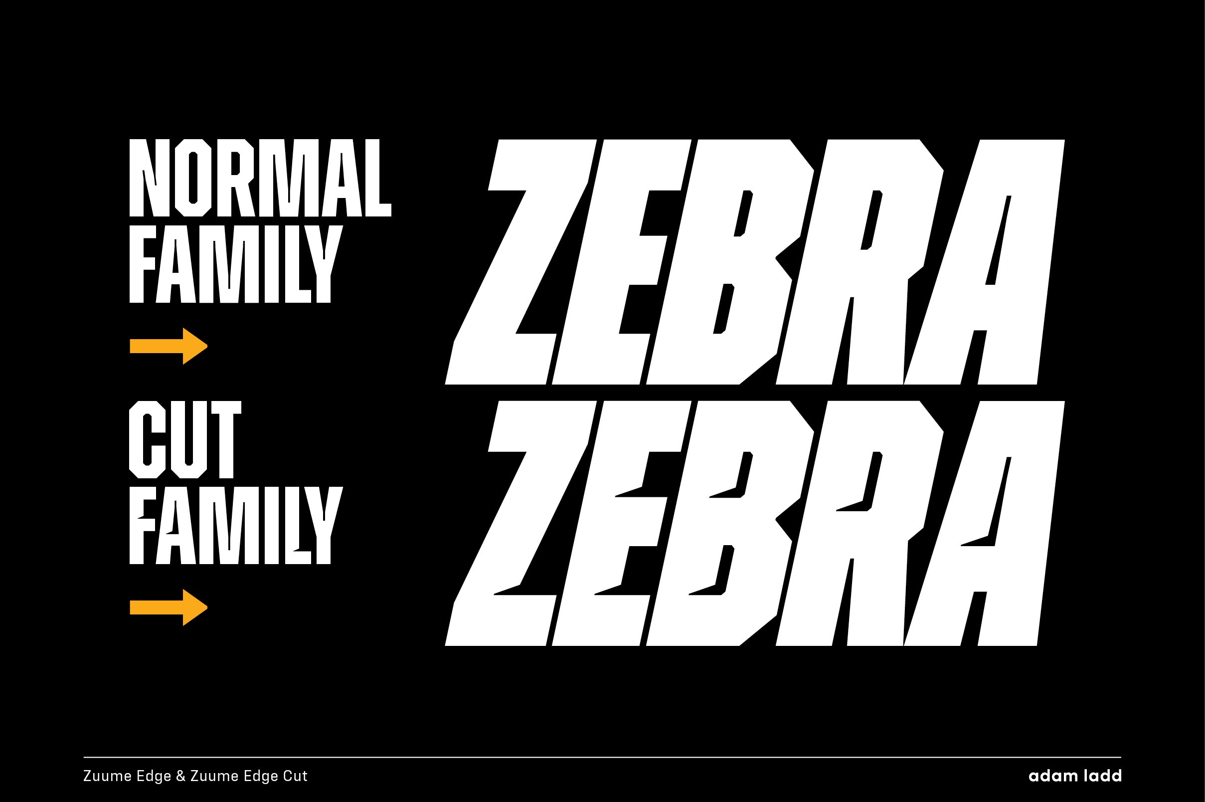 Zuume Edge font family preview image.