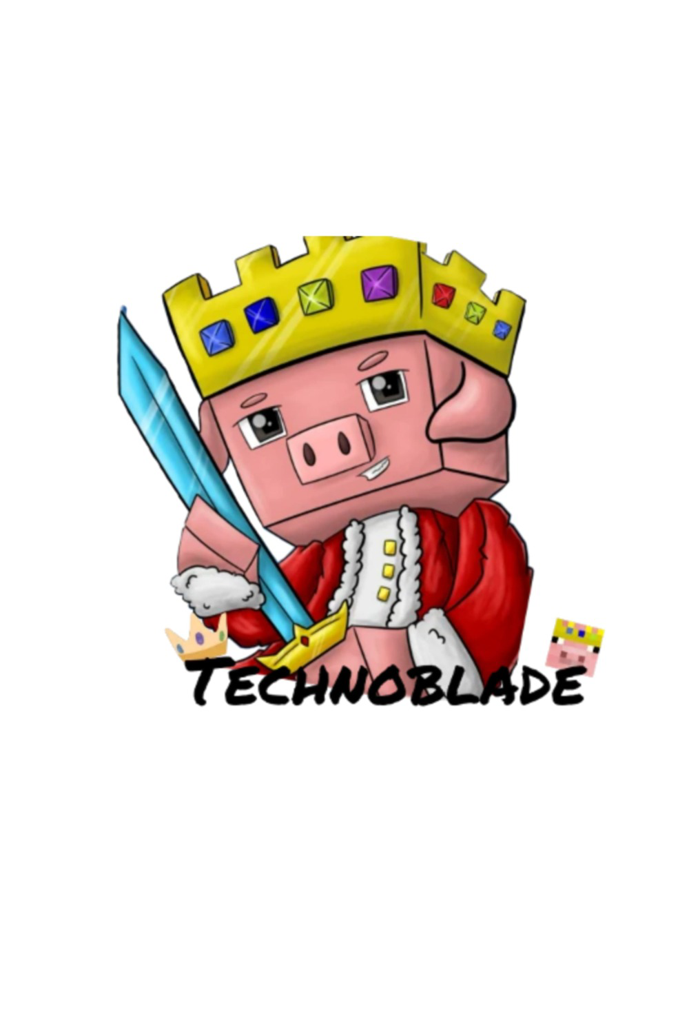 Technoblade's minecraft character Tshirt print design - MasterBundles